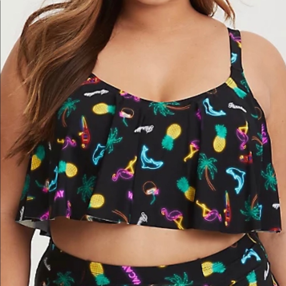 WANTED! Torrid Neon Paradise Swim Top